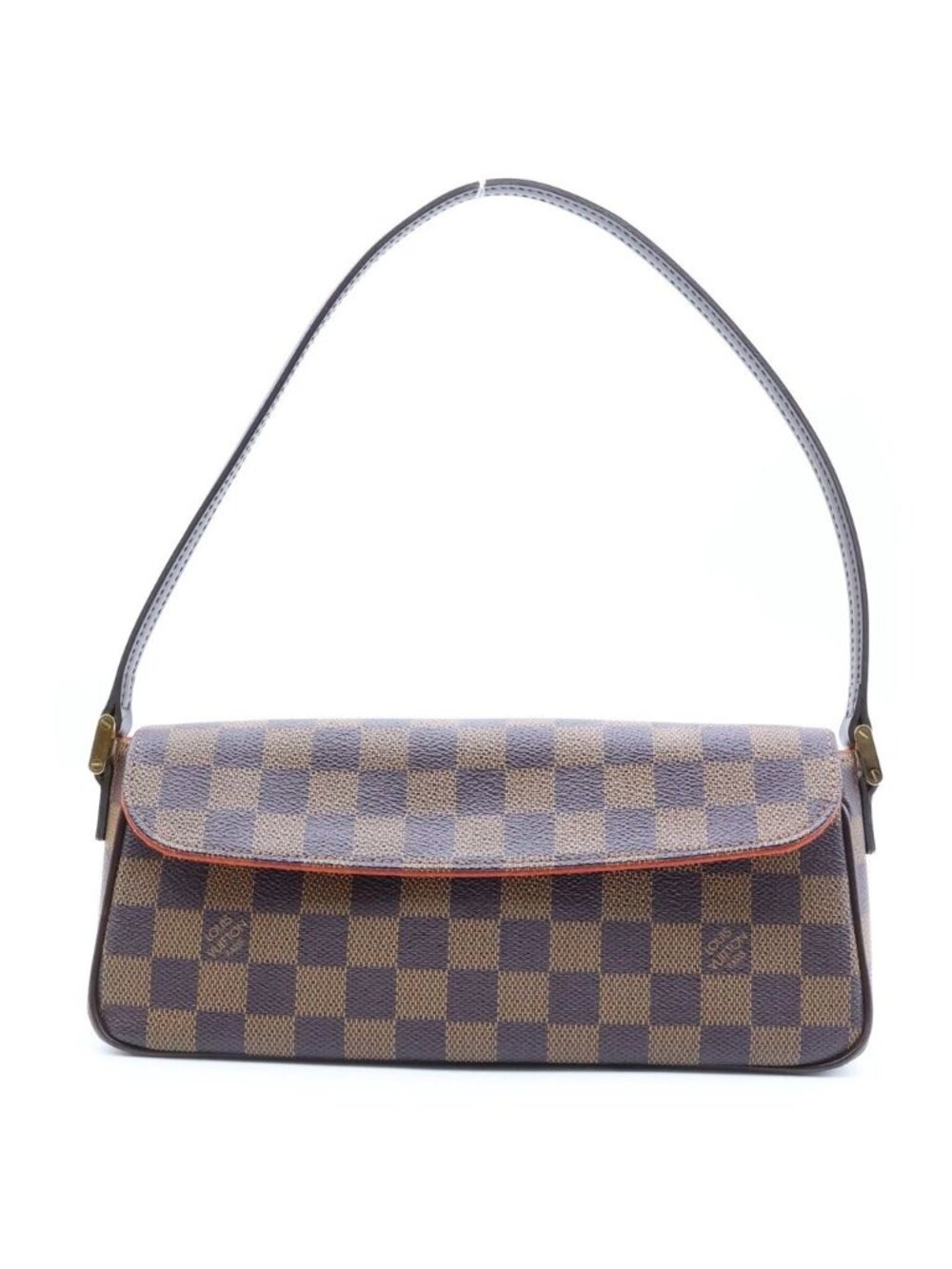 Louis Vuitton Damier Recoleta Bag Brown Leather Gold